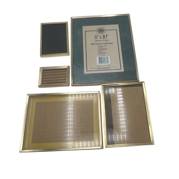 Photo Frames Gold-Toned Wall 5 Mismatched Hollywood Gallery Maximalism MCM Vtg - Picture 1 of 3